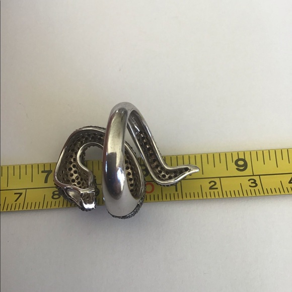 Carol Brodie Black Spinel Ruby Eye Snake Ring 8 - Picture 10 of 11